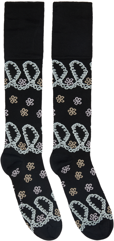 Simone Rocha Ribbon Flower Calf-length Socks In Black
