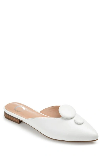 Journee Mallorie Almond Toe Mule In White