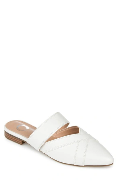 Journee Stasi Pointed Toe Mule In White