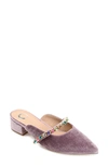 Journee Collection Jewel Embellished Pointed Toe Mule In Lilac