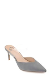 Journee Collection Women's Ollie Lucite Strap Heels Women's Shoes In Slate