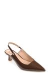 Journee Collection Paulina Slingback Pump In Patent/ Brown