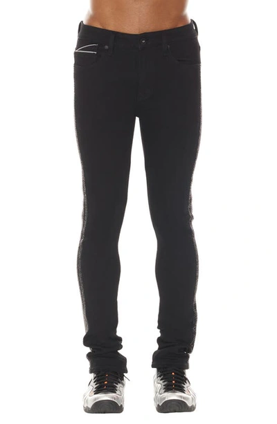 Cult Of Individuality Punk Crystal Embellished Stretch Super Skinny Jeans