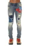 Cult Of Individuality Punk Ripped Stretch Super Skinny Jeans In Basq