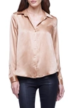 L Agence Tyler Silk Blouse In Dusty Pink