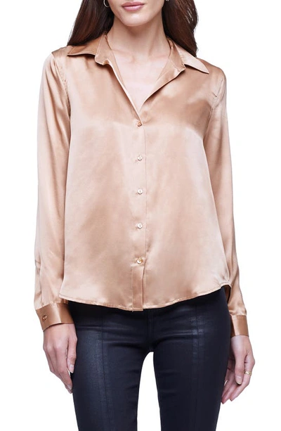 L Agence Tyler Silk Blouse In Petal