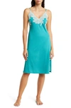 Natori Women's Luxe Shangri-la Chemise In Heather Vivid Teal