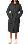Bernardo Quilted Tie Waist Recycled Polyester Puffer Jacket In Black