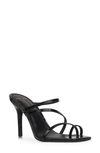 Black Suede Studio Cindy Strappy Stiletto Slide Sandals In Black Patent