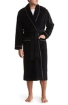 Majestic Refinery Velour Shawl Collar Robe In Black