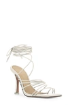 Black Suede Studio Luisa Strappy Ankle-wrap Sandals In Cream