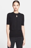 Akris Punto Elements Wool Cropped Cardigan In Black