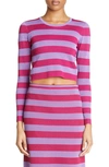 BAUM UND PFERDGARTEN CHANEY METALLIC STRIPE CROP SWEATER