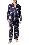 PETITE PLUME PANTHRE DE NUIT SILK PAJAMAS