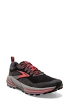 Brooks Women Cascadia 16 Gtx Trail Running Shoes - Medium In Black/black Pearl/coral In Black/ Blackened Pearl/ Coral