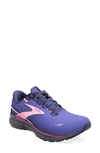 Brooks Ghost 15 Running Shoe In Blue/peacoat/pink