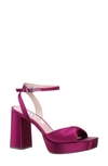 Nina Women's Stacie Platform Evening Sandals In Wine- Satin