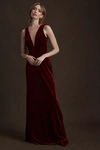 Jenny Yoo Logan Velvet Dress In Red