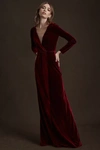 Jenny Yoo Ryland Velvet Maxi Dress In Red