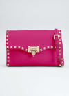 Valentino Garavani Small Rockstud Leather Shoulder Bag In M24 Rose Violet