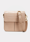 Maria Oliver Olivia Crocodile Crossbody Bag In New Beige 9