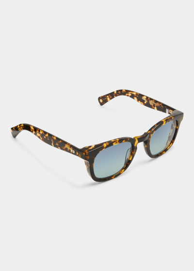 Garrett Leight Men's Kinny X Sun Keyhole Bridge Square Sunglasses In Tut/swpg