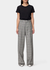Another Tomorrow Relaxed Wide Leg Pant In Black/white