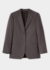 Totême Longline Wool Blazer In Dark Brown