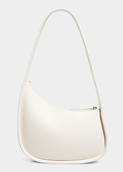 The Row Half Moon Hobo Bag In Calfskin Leather In New Ivory