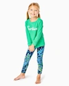 Lilly Pulitzer Kids' Upf 50+ Luxletic Girls Mini Weekender Legging In Low Tide Navy Catty Purrsonality