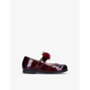 PAPOUELLI PAPOUELLI GIRLS RED COMB KIDS ORLA POM PATENT-LEATHER SHOES 2-5 YEARS,59571750