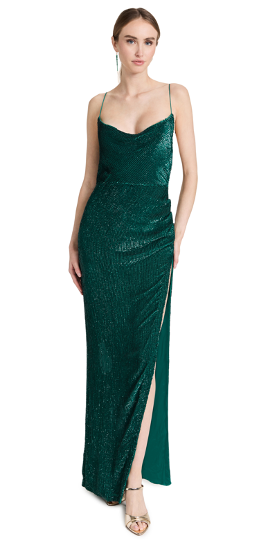 Retroféte Katya Sequin-embellished Gown In Green