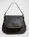 Tom Ford Jennifer Medium Grained Leather Shoulder Bag In Black