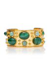 Sylvia Toledano Gold-plated Byzantine Malachite Cuff Bracelet In Green