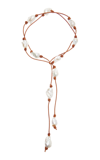 JOIE DIGIOVANNI KNOTTED BAROQUE PEARL LARIAT NECKLACE