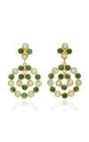 SYLVIA TOLEDANO FLOWER CANDIES 22K GOLD-PLATED MALACHITE AND AMAZONITE EARRINGS