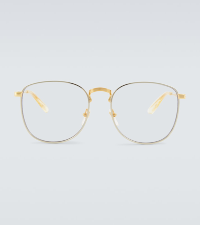 Gucci 金属方框眼镜 In Gold-gold-yellow