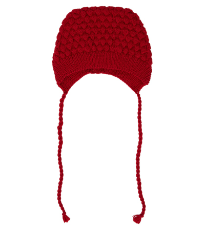 Caramel Kids' Bobble Wool-blend Hat In Red