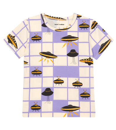 Mini Rodini Kids' Printed Cotton Jersey T-shirt In Purple