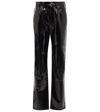 Agolde 90s Pinch Straight-leg High-rise Recycled-leather-blend Jeans In Black Patent