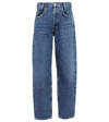 Agolde Tapered Baggy High Rise Jeans In Blue