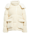 Off-white White Teddy Down Jacket In Sand