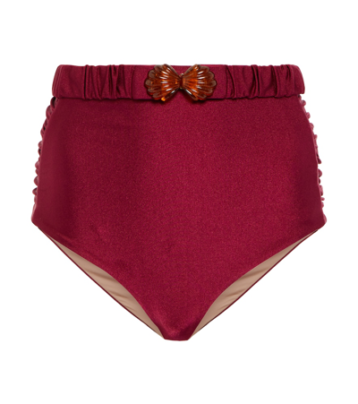 Johanna Ortiz Fucsia Zaire High Waist Bikini Bottoms In Purple