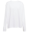 The Row Crew Neck Cotton Long Sleeve T-shirt In White