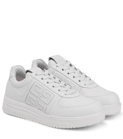 Givenchy 4g Logo-embossed Leather Trainers In White