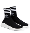 Balenciaga X Adidas Speed High-top Sneakers In Black White Logo