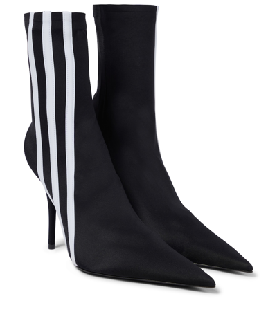 Balenciaga X Adidas Knife 110mm Ankle-length Boots In Black White