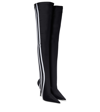 Balenciaga + Adidas Knife Striped Spandex Over-the-knee Boots In 블랙,화이트