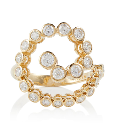 Ondyn Spiralis 14kt Gold Ring With Diamonds