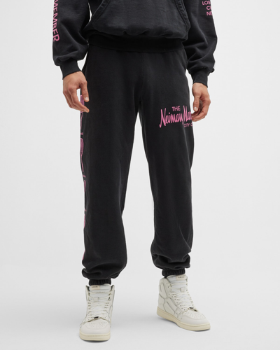 Cloney Men's Nm City Club Printed Jogger Trousers In Blackpink